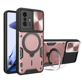 CD Texture Sliding Camshield Magnetic Holder Phone Case
